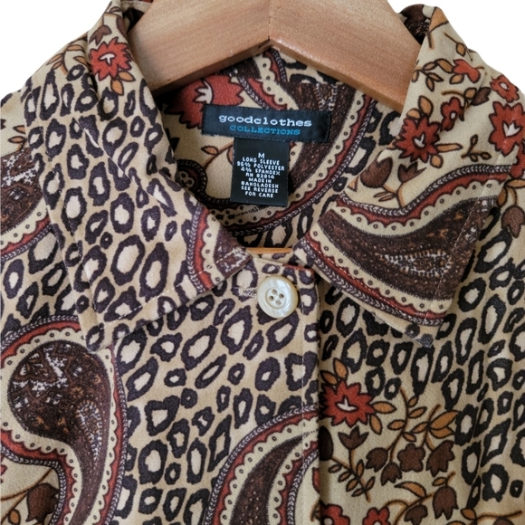 ** VINTAGE** Goodclothes collections BOHO paisley button-down tunic/shirt - Picture 2 of 11